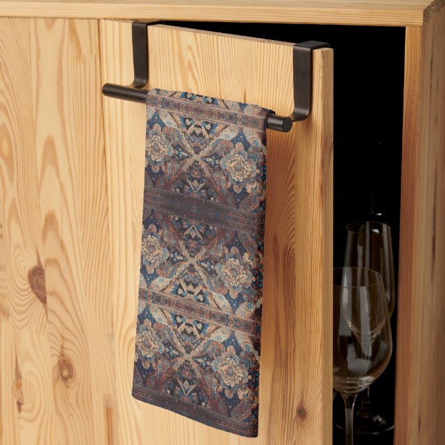 Persian Beautiful Old Pattern Modern Collection Tea Towel (Thirds Fold)