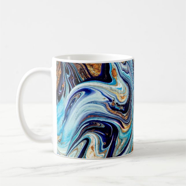 Persian Blue Agate: Oriental Luxurious Texture Coffee Mug (Left)