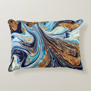 Persian Blue Agate: Oriental Luxurious Texture Decorative Cushion