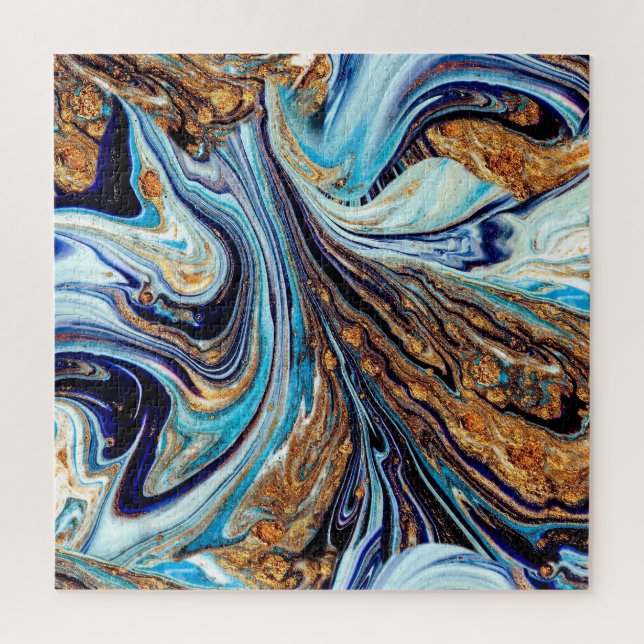 Persian Blue Agate: Oriental Luxurious Texture Jigsaw Puzzle (Vertical)