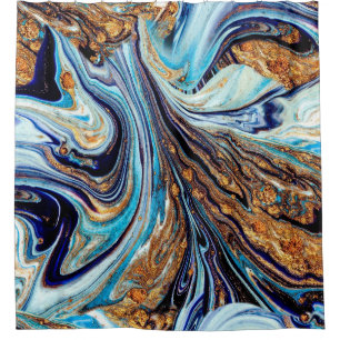 Persian Blue Agate: Oriental Luxurious Texture Shower Curtain