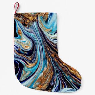 Persian Blue Agate: Oriental Luxurious Texture Small Christmas Stocking