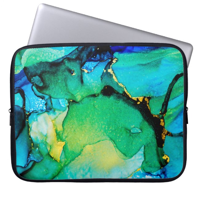 PERSIAN BLUE, chartreuse green. Very beautiful art Laptop Sleeve (Front)