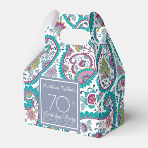 Persian Boteh Paisley 70th Birthday Thank You F B Favour Box
