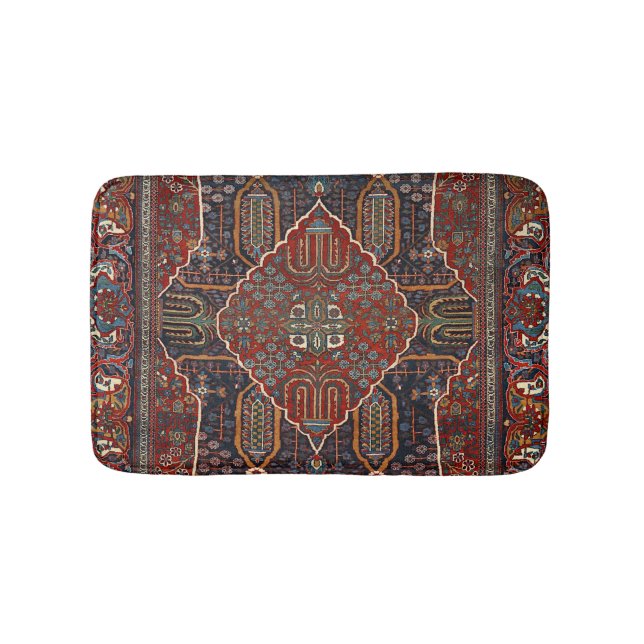 Persian Burnt Orange Rust Red  Bath Mat (Front)