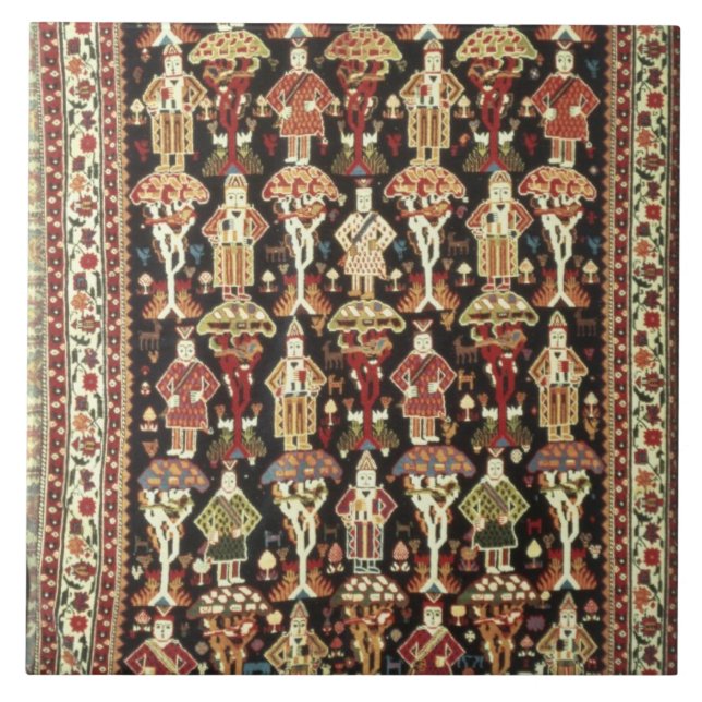 Persian carpet, 19th-20th century ceramic tile (Front)