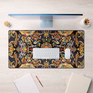 Persian Carpet Blue and Gold Desk Mat