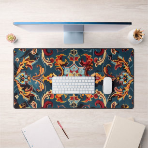 Persian Carpet Intricate Blue Design Desk Mat