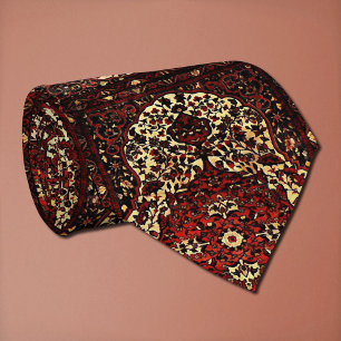 Persian carpet look - dark red and cream -boho  tie