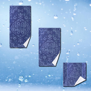 Persian carpet look in blue bath towel set