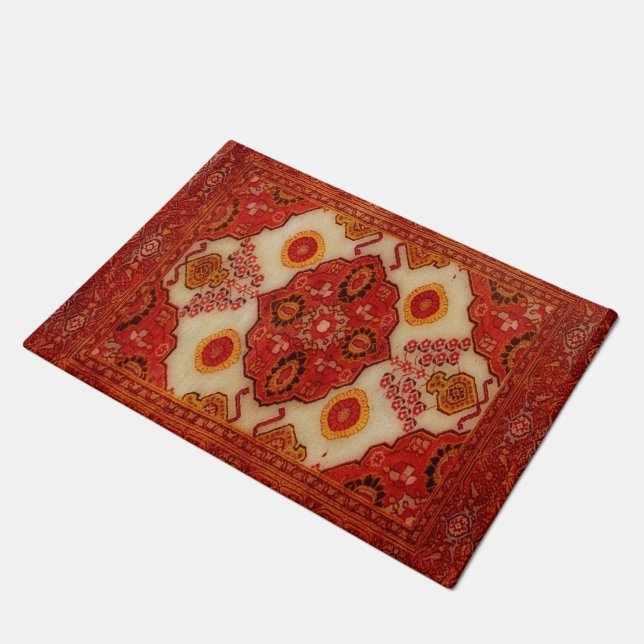 Persian carpet look in copper colour doormat (Angled)