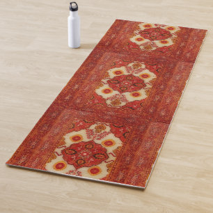 Persian carpet look in copper colour yoga mat