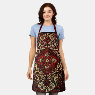 Persian carpet look in dark red apron