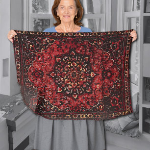 Persian carpet look in rose tinted field fleece blanket