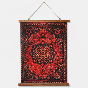 Persian carpet look  in rose tinted field  hanging tapestry