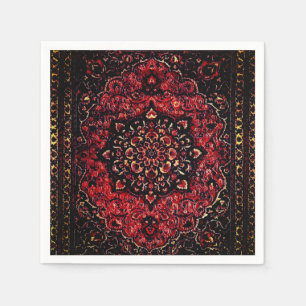 Persian carpet look in rose tinted field napkin