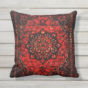 Persian carpet look in rose tinted field no2 cushion