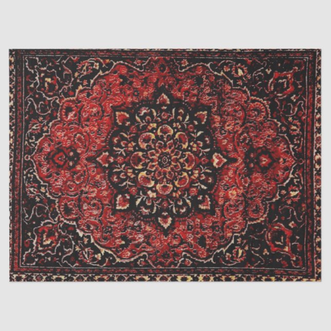 Persian carpet look in rose tinted field  tissue paper (Front)