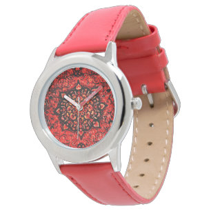 Persian carpet look in rose tinted field  watch