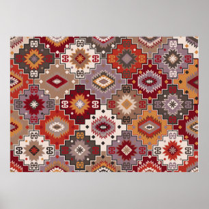 Persian carpet original design, tribal texture. Ea Poster