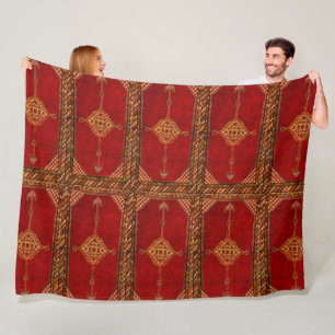 Persian carpet pattern fleece blanket