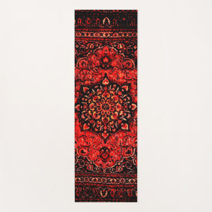 Persian carpet pattern in rose tinted field yoga mat