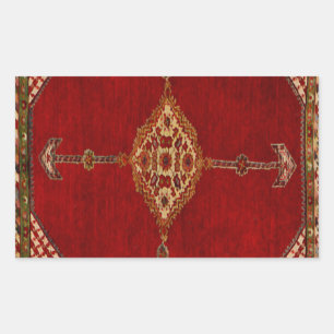 Persian carpet pattern rectangular sticker