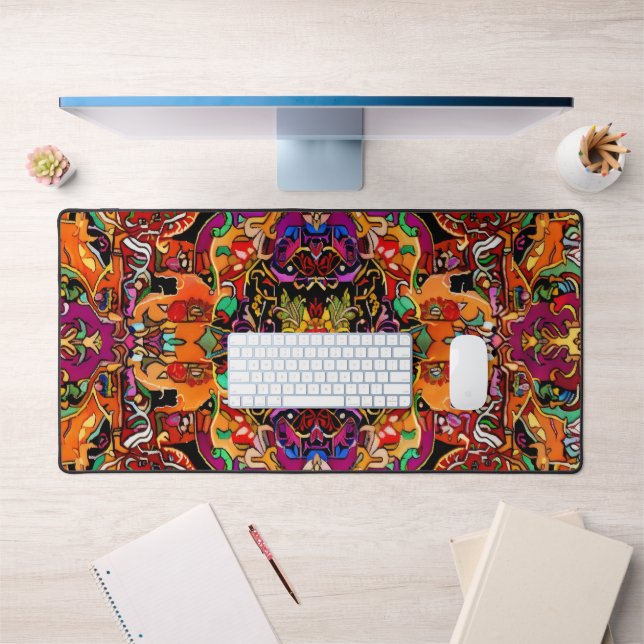 Persian Carpet Rainbow Abstract Pattern Desk Mat (Office 1)