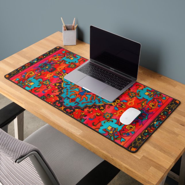 Persian Carpet Shades of Red Desk Mat (Office 2)