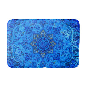 Persian Carpet Style  in Blues  Bath Mat