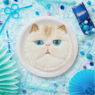 Persian Cat 3D Inspired Paper Plate