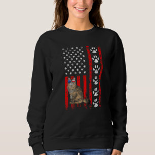 Persian Cat 4th Of July Patriotic American Flag Pa Sweatshirt