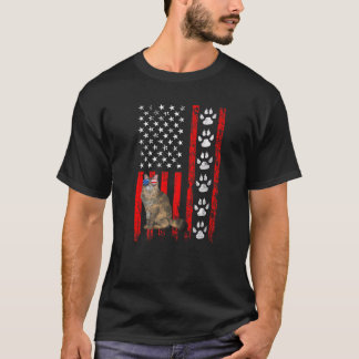 Persian Cat 4th Of July Patriotic American Flag Pa T-Shirt