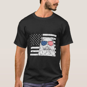 Persian Cat 4Th Of July Us American Flag Patriotic T-Shirt