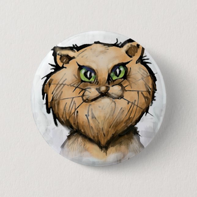 Persian Cat 6 Cm Round Badge (Front)