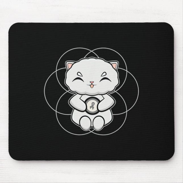 Persian Cat Anime Kitten Dyslexia Awareness  Mouse Pad (Front)