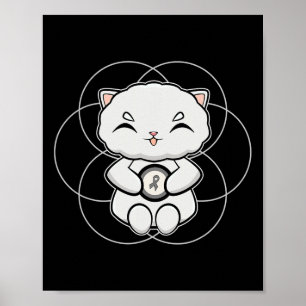 Persian Cat Anime Kitten Dyslexia Awareness Poster