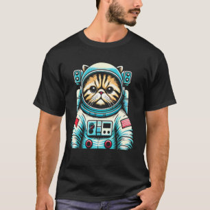 Persian Cat Astronaut Space Suit T-Shirt