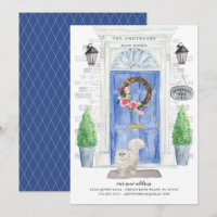 Persian Cat Blue Door Moving Announcement