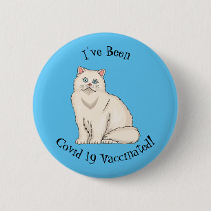Persian cat cartoon illustration 6 cm round badge