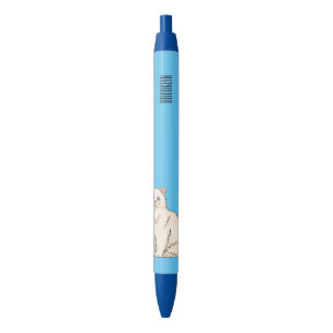 Persian cat cartoon illustration black ink pen