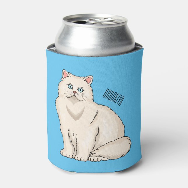 Persian cat cartoon illustration  can cooler (Can Front)