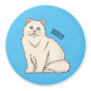 Persian cat cartoon illustration ceramic knob