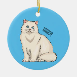 Persian cat cartoon illustration  ceramic ornament