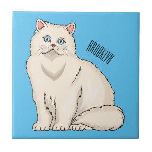 Persian cat cartoon illustration ceramic tile