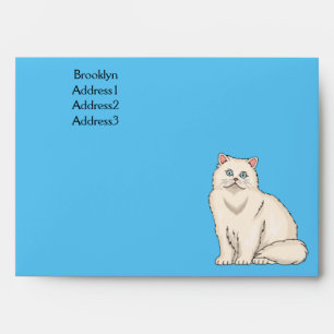 Persian cat cartoon illustration  envelope