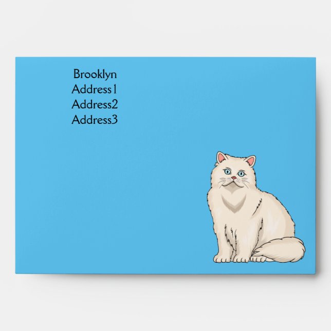 Persian cat cartoon illustration  envelope (Front)