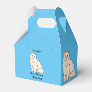 Persian cat cartoon illustration favour box