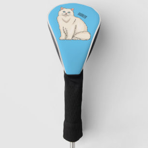 Persian cat cartoon illustration  golf head cover