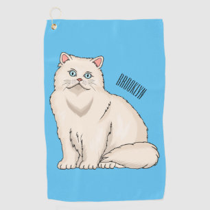 Persian cat cartoon illustration golf towel